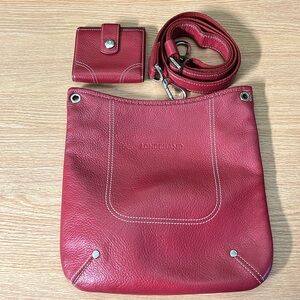 Longchamp Leather Crossbody bag & wallet combo (authentic)